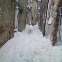 Via San Michele - we could not open the door on the first day after the snowfall